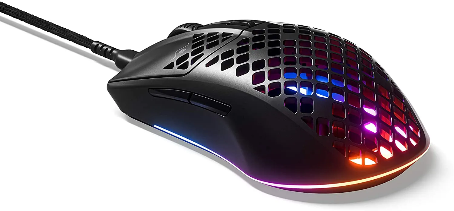 SteelSeries Mouse Aerox 3 Wired - Super Light Gaming Mouse - 8,500 CPI TrueMove Core Optical Sensor - Ultra-lightweight Water Resistant Design - Universal USB-C connectivity (62599)