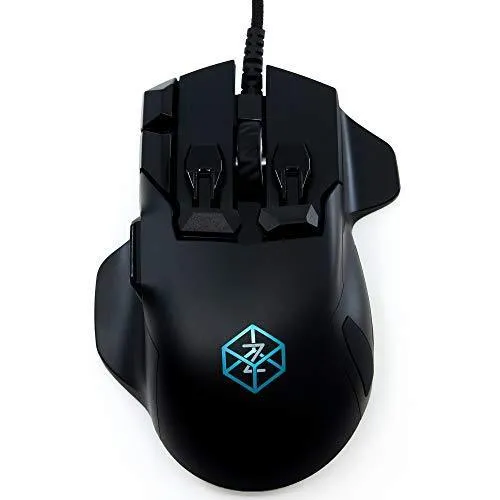 Swiftpoint Z Gaming Mouse, 13 Programmable Buttons, 5 with Pressure Sensors, Analog Joystick Control for FPS Peeking and Flying, 12K DPI, OLED RGB MMO, Black