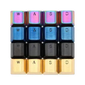 Teamwolf WASD KEY stainless steel MX Metal Keycap for keyboard gaming key R2 R3 light through back lit Black Blue Gold gradient