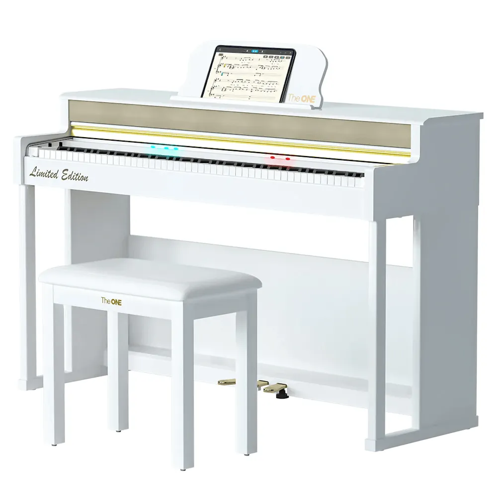 The ONE TOP2S Polished Smart Piano, Weighted Hammer-Action Keyboard with Ivory Feel