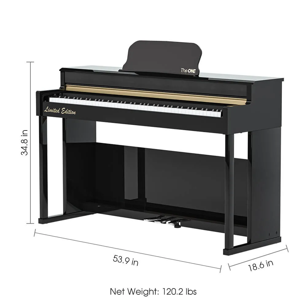 The ONE TOP2S Polished Smart Piano, Weighted Hammer-Action Keyboard with Ivory Feel