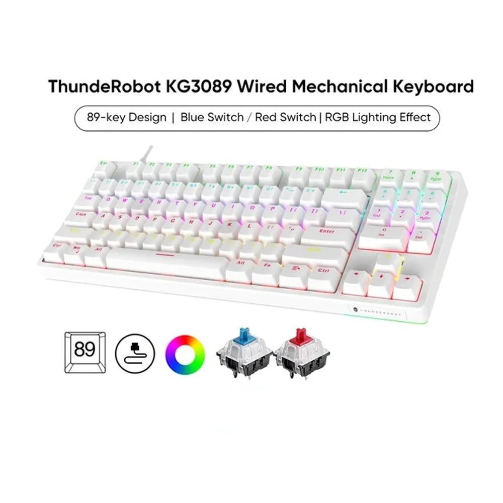 Thunderobot Mechanical Wired Gaming Keyboard KG3089R Red Switch