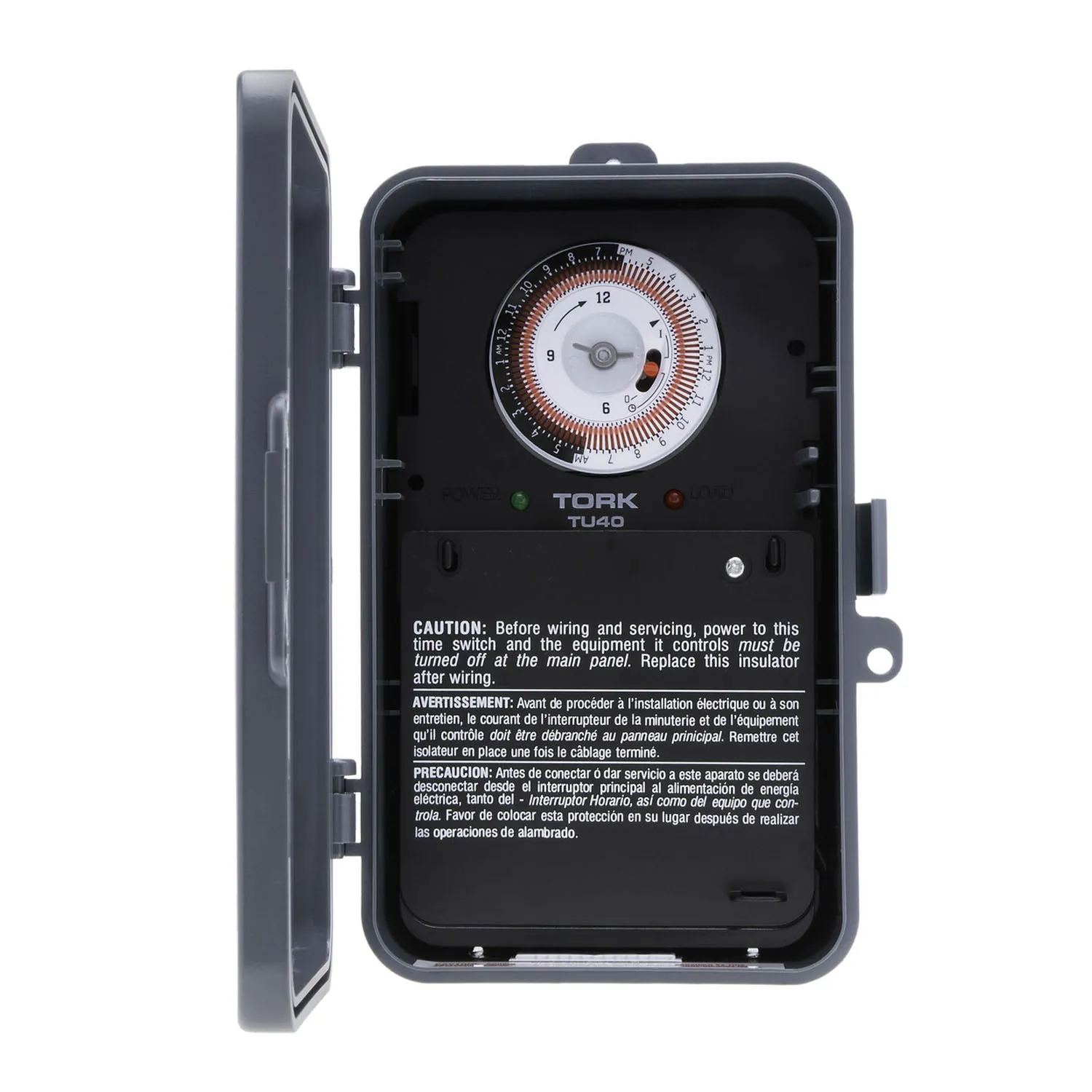 Tork 40-Amp 24-Hour Mechanical Time Switch 120-277V DPDT Indoor/Outdoor Plastic Enclosure