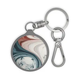 Traditional marbling art Keyring Tag