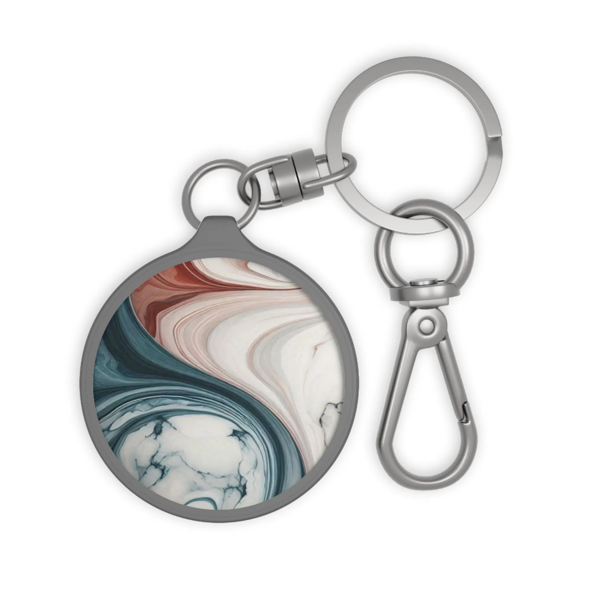 Traditional marbling art Keyring Tag