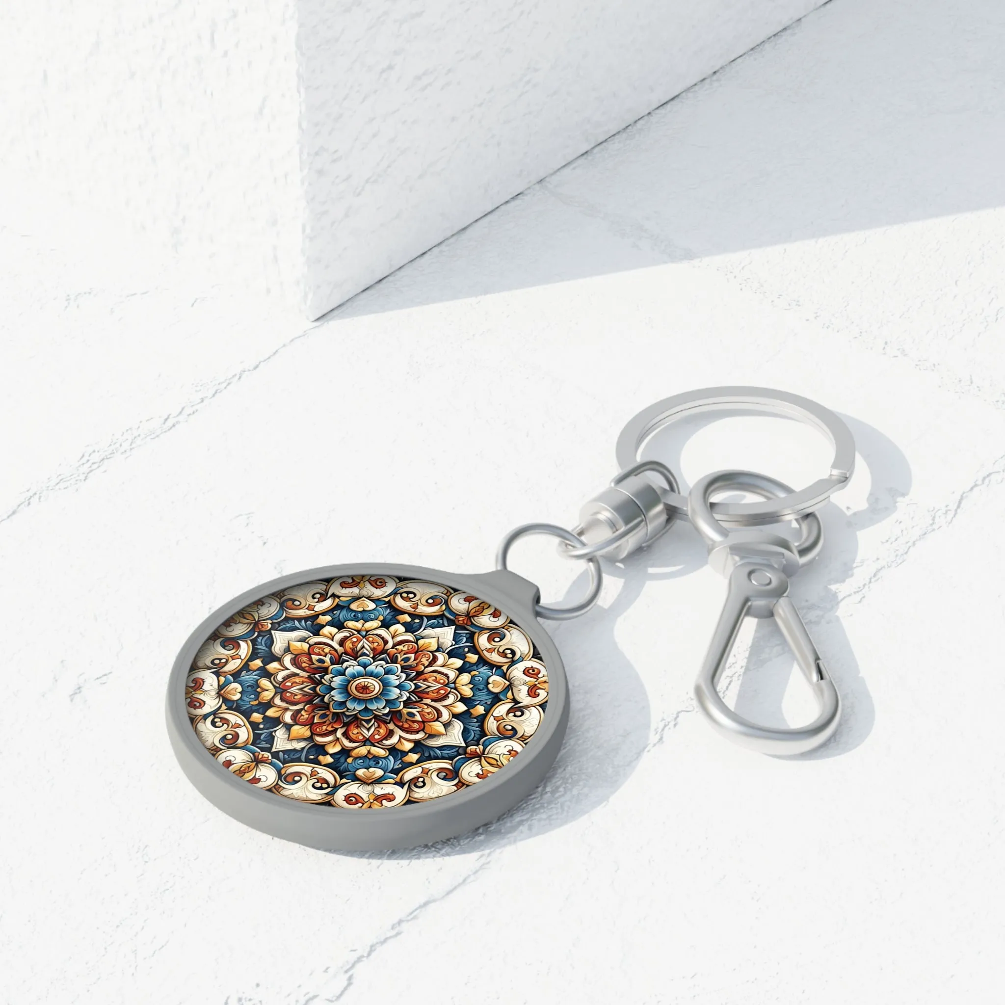 Traditional tile art Keyring Tag