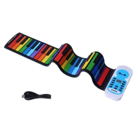 Travel Piano Foldable 49 Keys Flexible Soft Electric Digital Roll Up Piano Keyboard for Kids and Adults