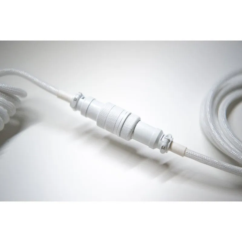 Triple White Mechanical Keyboard Coiled Cable GX16