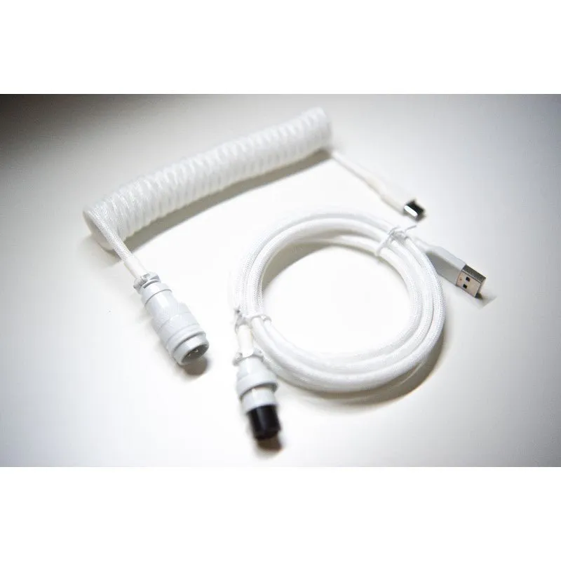 Triple White Mechanical Keyboard Coiled Cable GX16