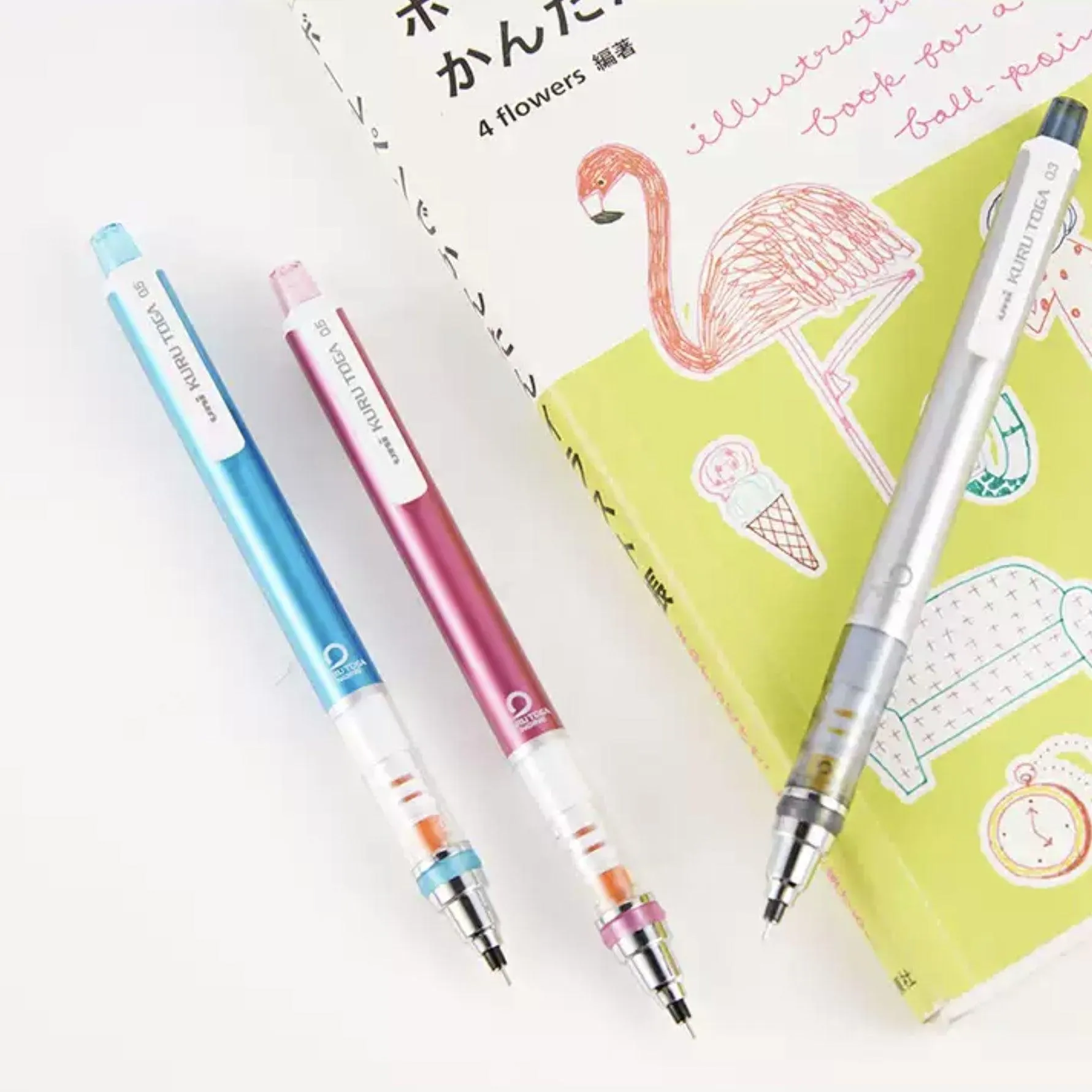 UNI KURU TOGA M7-450 Automatic Pencil Automatic Pen 0.7mm M7-4501P Pink Blue