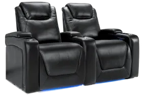 Valencia Oslo Modern Home Theater Seating Row of 2, Midnight Black