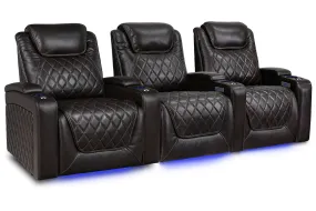 Valencia Oslo XL Leather Home Theater Seating Heavy Duty Row of 3, Dark Chocolate