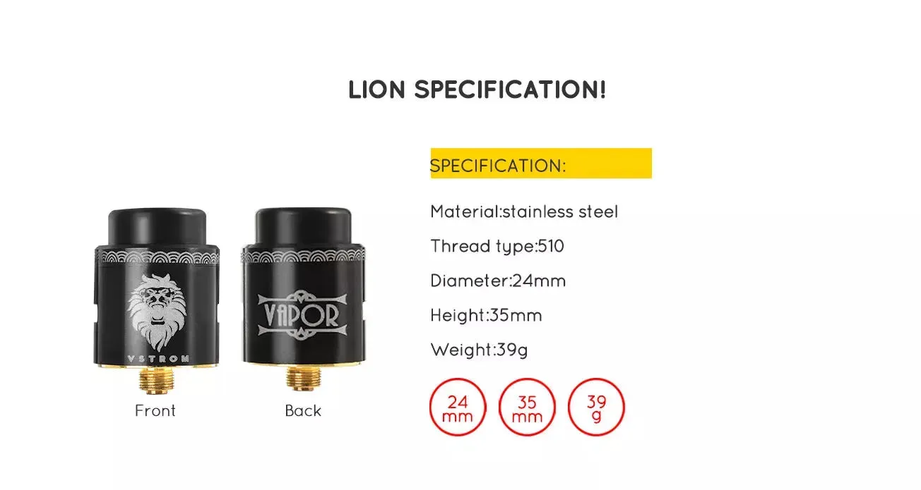 Vapor Storm Eco Lion RDA Vape Kit - 90W 18650 Mech Mod