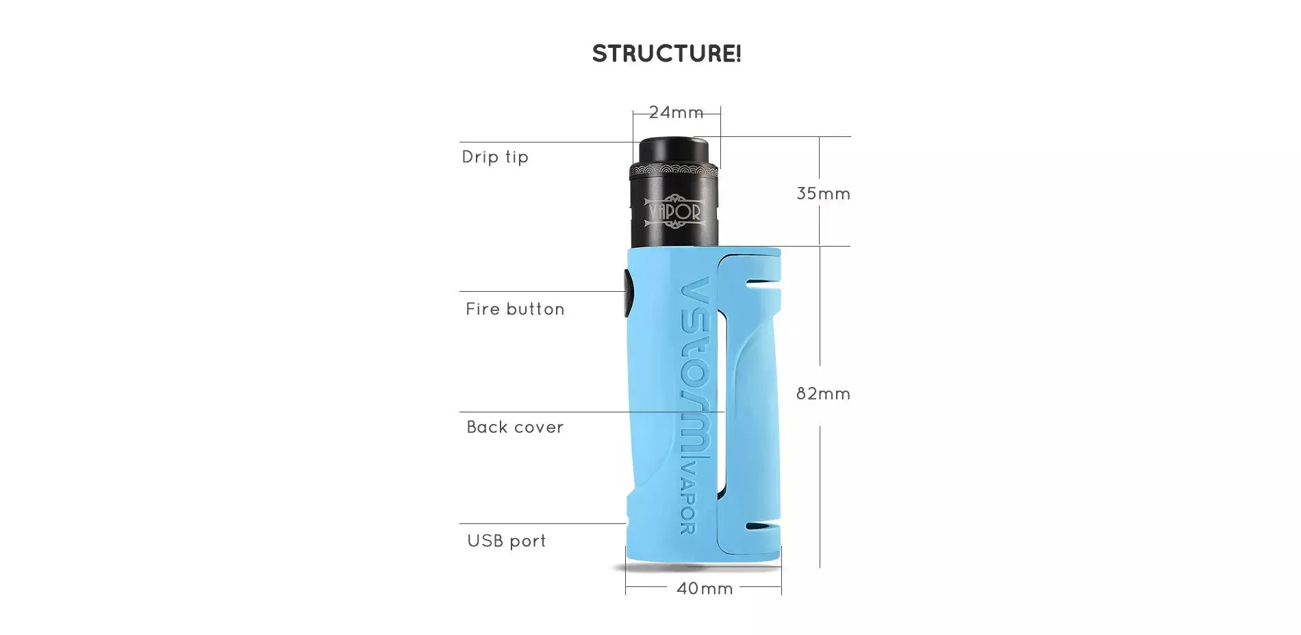 Vapor Storm Eco Lion RDA Vape Kit - 90W 18650 Mech Mod