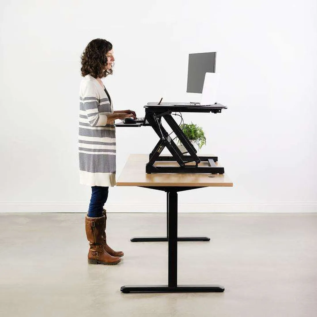 VIVO Black Deluxe Standing Desk Monitor Riser, DESK-V000DB