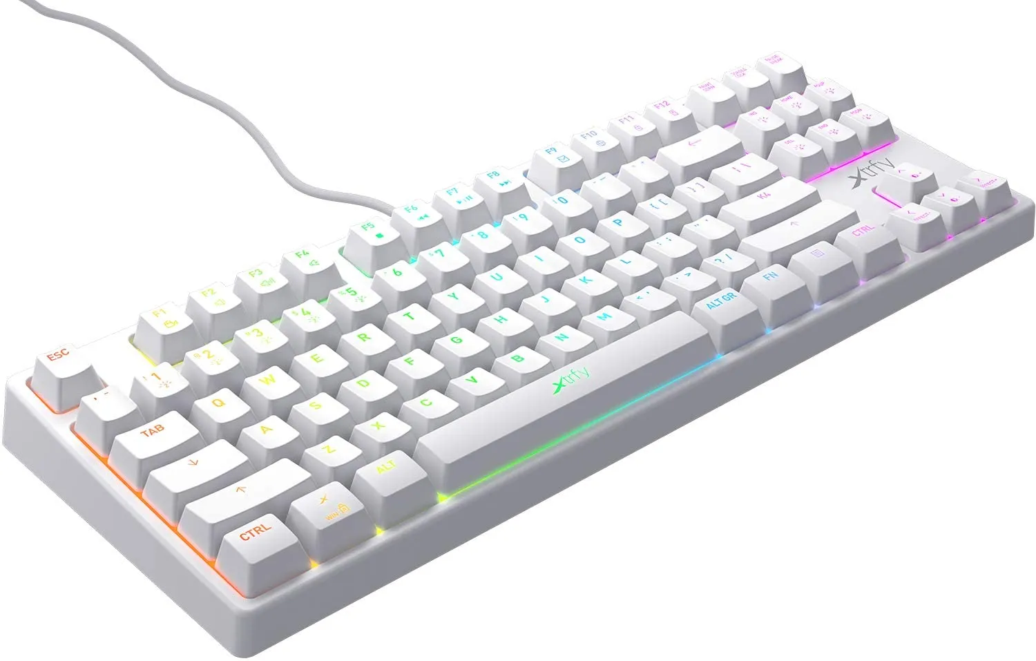 Xtrfy K4 RGB Tenkeyless, Compact Mechanical gaming keyboard with RGB, US (White)