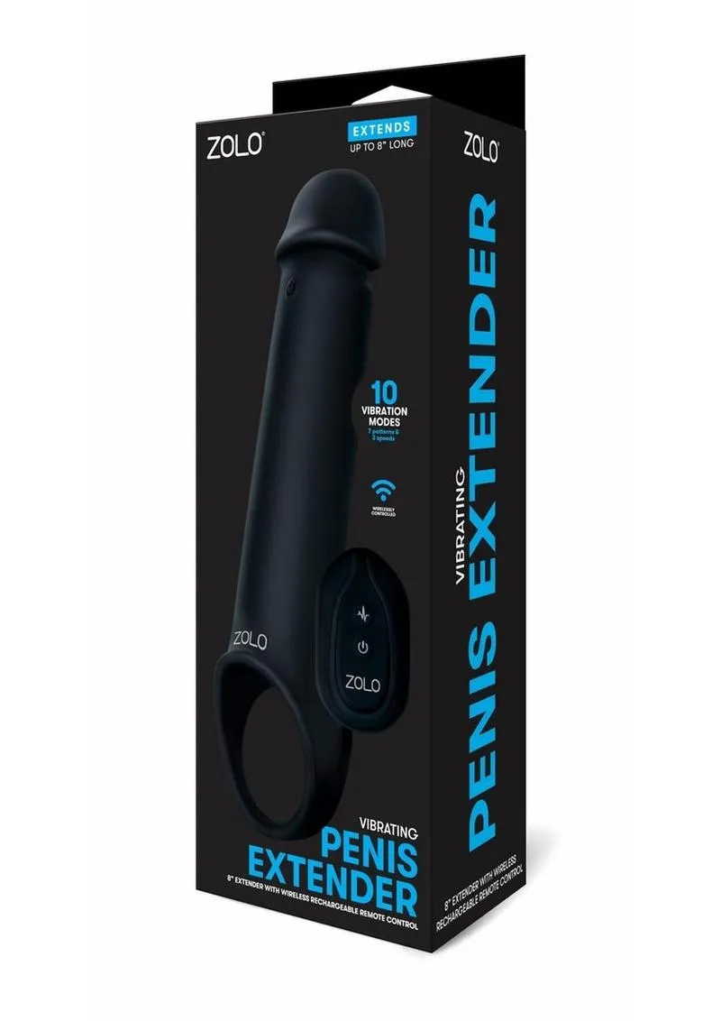 ZOLO Vibrating Remote Control Silicone Rechargeable Penis Extender Strap-On